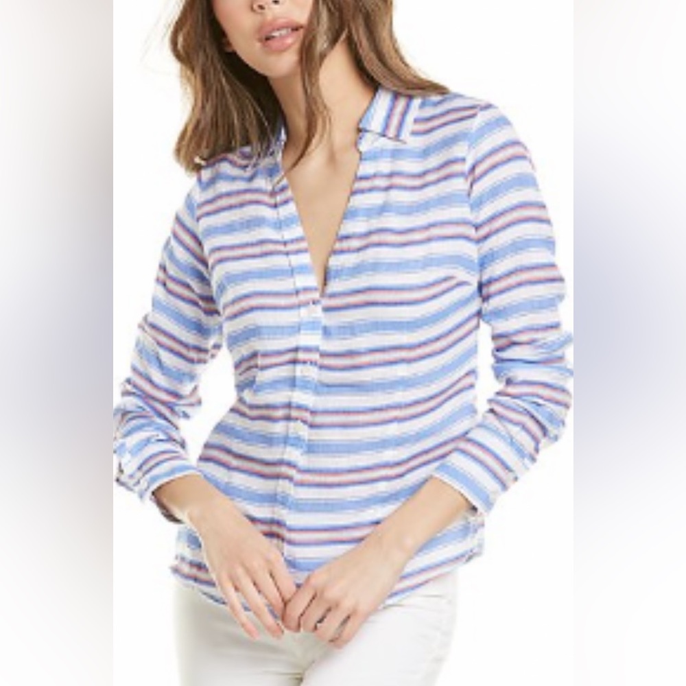 HIHO Twig Stripe Linen Top